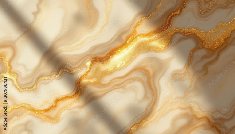 Poster golden marble pattern with intricate veins and subtle shading
