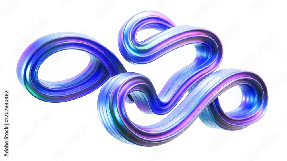 Poster iridescent abstract fluid shape transparent image. vibrant flowing form in metallic shades, isolated