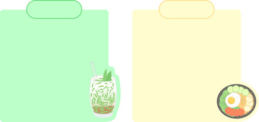 Food Text Box Blank Recipe Card