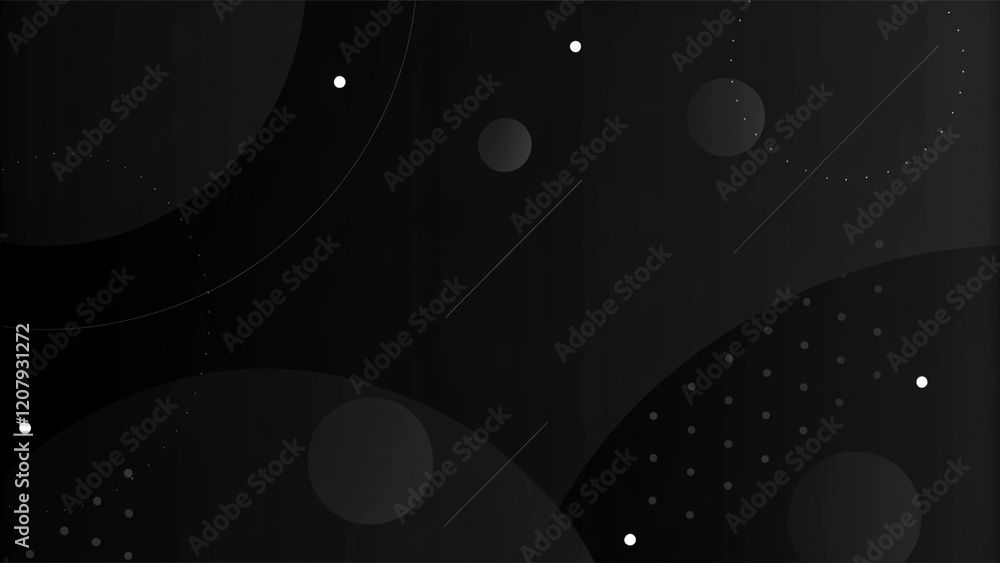 Aufkleber minimal geometric black gradient background. dynamical shapes, forms, line composition. abstract dar