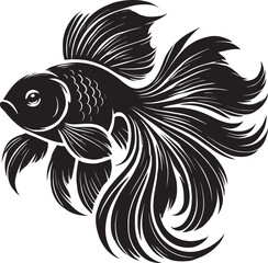 Beautiful Gold fish vector illustration silhouette isolated on white background