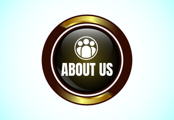 About us button. Suitable for mobile app, and website UI design.