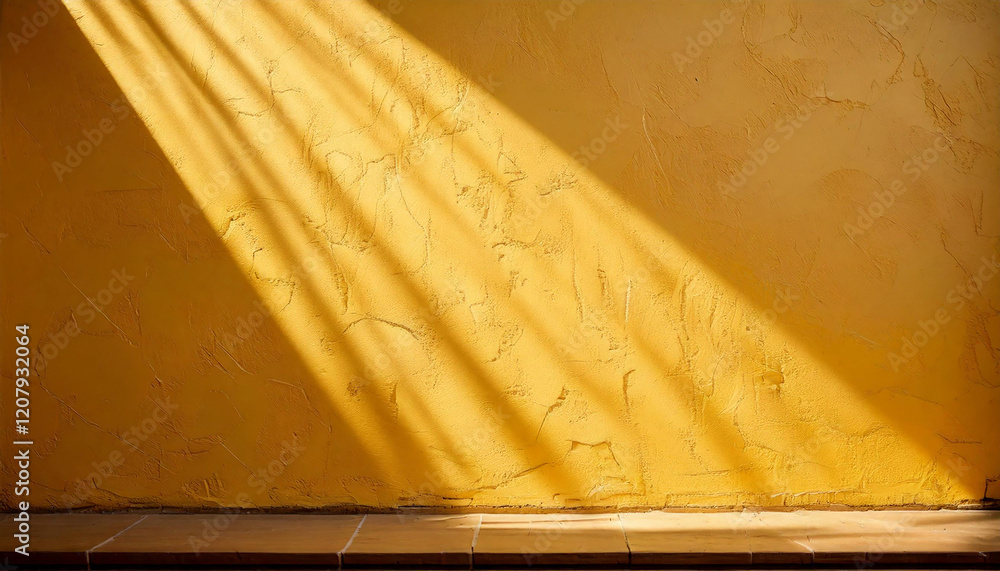 Poster abstract yellow color gradient studio background for product presentation. empty room wall and floor