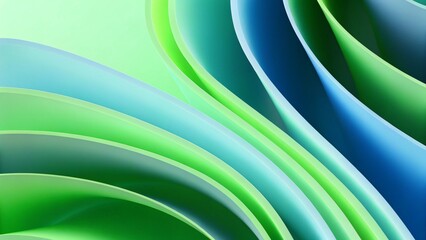 Fototapeta premium Modern colorful blue and green abstract soft 3d flow shapes. Liquid wave gradient background, smooth dynamic motion design, creative digital fluid texture, trendy futuristic vibrant wallpaper