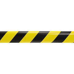 Black and Yellow Caution Tape on Transparent Background for Safety Graphics