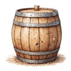 Obraz premium Timeless Craftsmanship of an Aged Wooden Barrel for Beverages