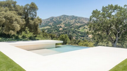 Minimalist Pool Design Overlooking Scenic Hills