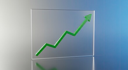  A minimalistic line graph on a reflective glass surface.