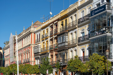 Gassen und Straßen von Sevilla, Spanien, Andalusien