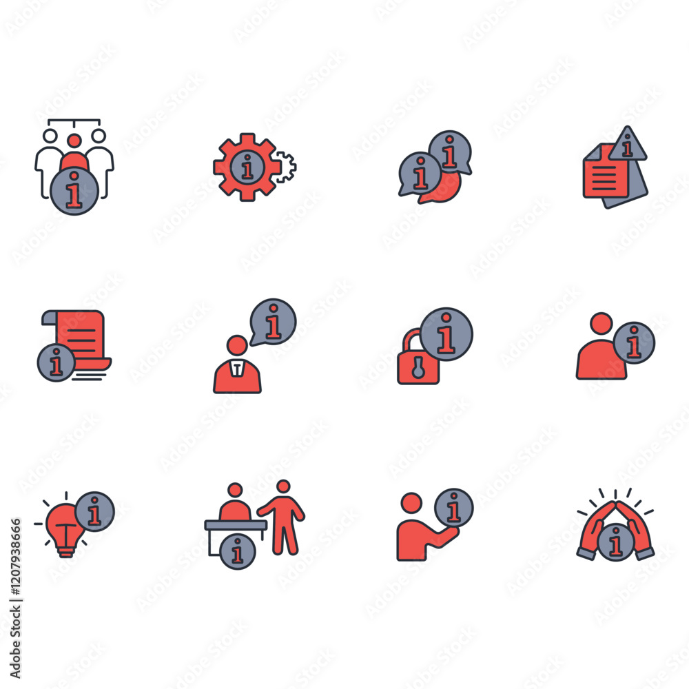 Poster information icon set.vector.editable stroke.linear style sign for use web design,logo.symbol illustr