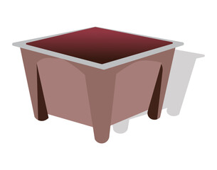 Single of flower pots isolated on white background in vector design