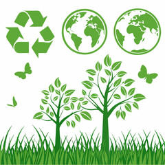 green grass and earth