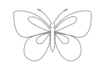 
 Butterfly online vector art isolated on white background