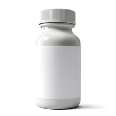 White plastic medicine bottle Isolated on transparent background with shadow.