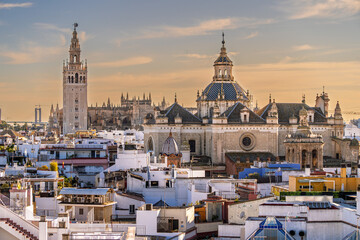 Über den Dächern von Sevilla / Kathedrale & La Giralda an der Plaza del Triunfo, Sevilla, Spanien / Catedral de Sevilla