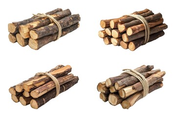 Four Bundles of Firewood Tied with Twine