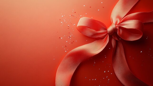 Minimalist Valentine's Day card with an elegant ribbon and soft, romantic details 