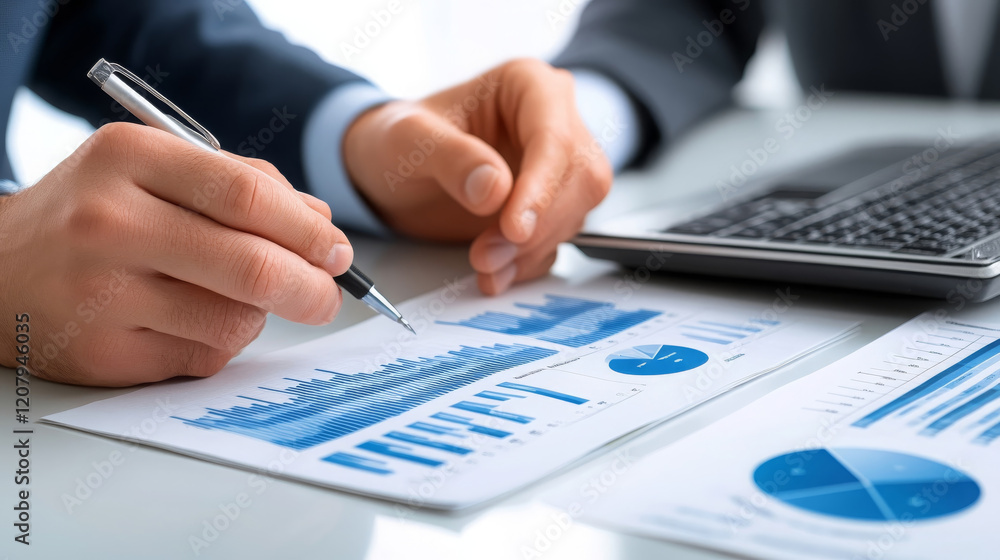 Aufkleber analyzing data charts with professional business team, focusing on graphs and statistics. atmosphere