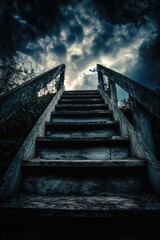 Obraz premium Staircase in Stormy Weather