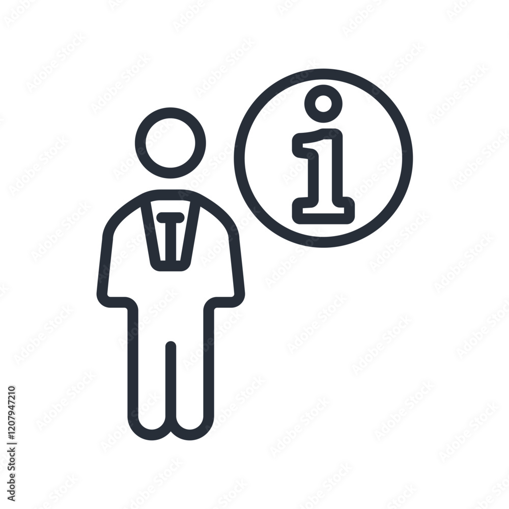 Poster help icon. vector.editable stroke.linear style sign for use web design,logo.symbol illustration.