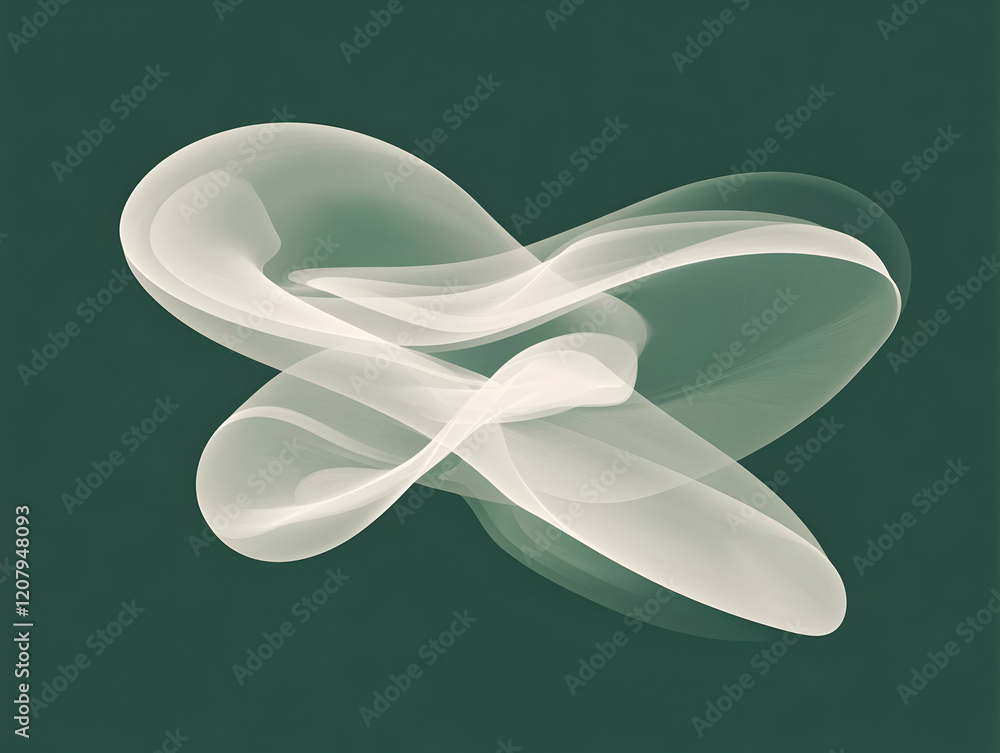 Poster abstract green background with flowing forms