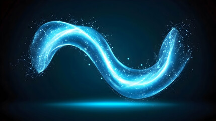 Abstract Blue Energy Wave Illustration