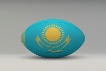 Kazakhstan Rugby Ball with National Flag Design