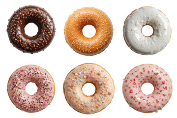 Set of donuts PNG Image with transparent background for Food Design