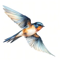 Obraz premium Barn Swallow clipart. Watercolor illustration. Watercolor-Style Digital Design illustration