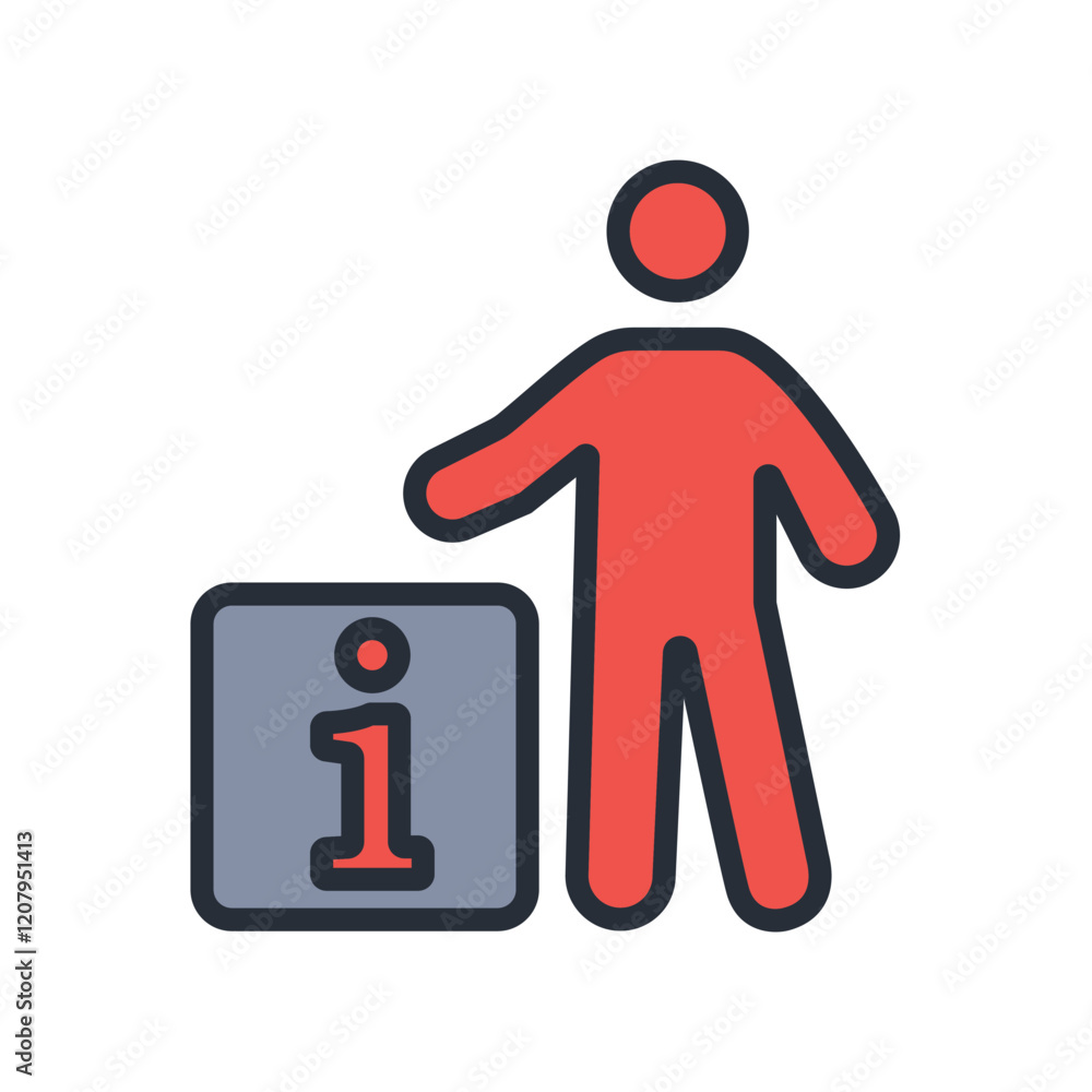 Poster personal information icon. vector.editable stroke.linear style sign for use web design,logo.symbol i