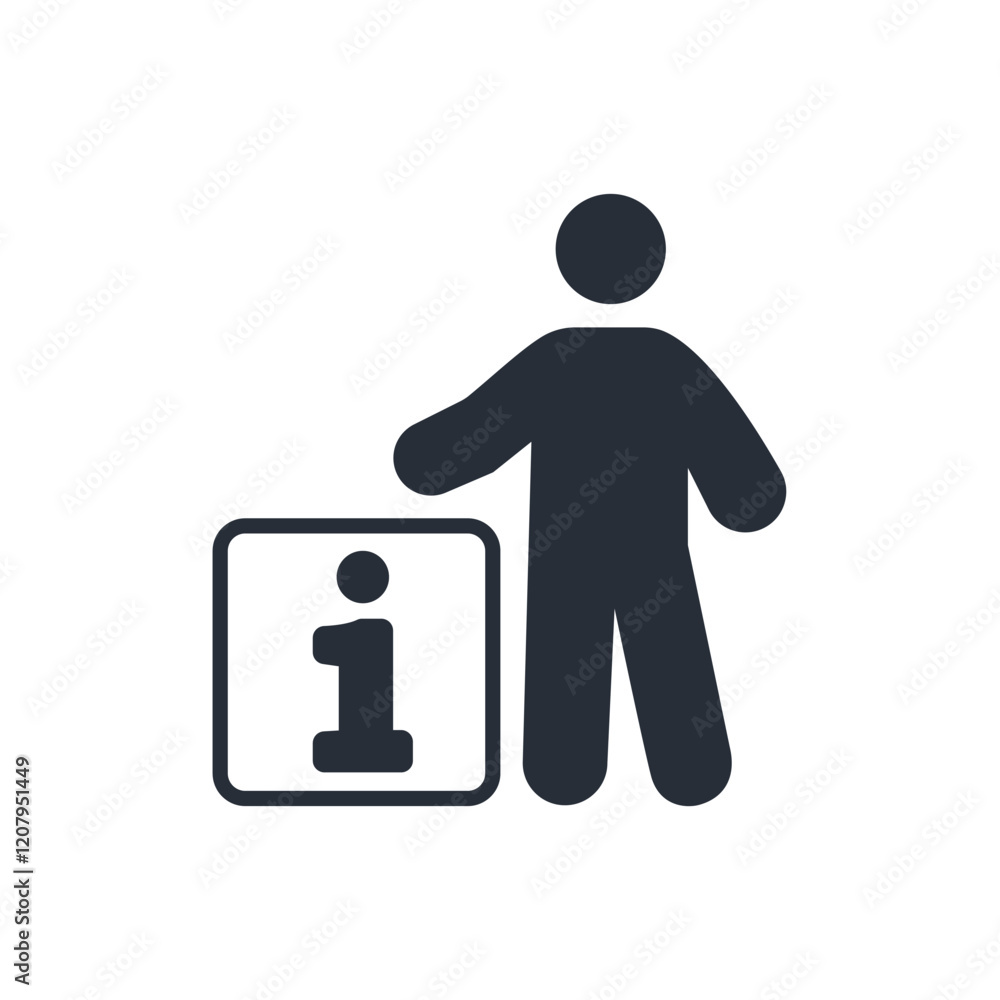 Poster personal information icon. vector.editable stroke.linear style sign for use web design,logo.symbol i