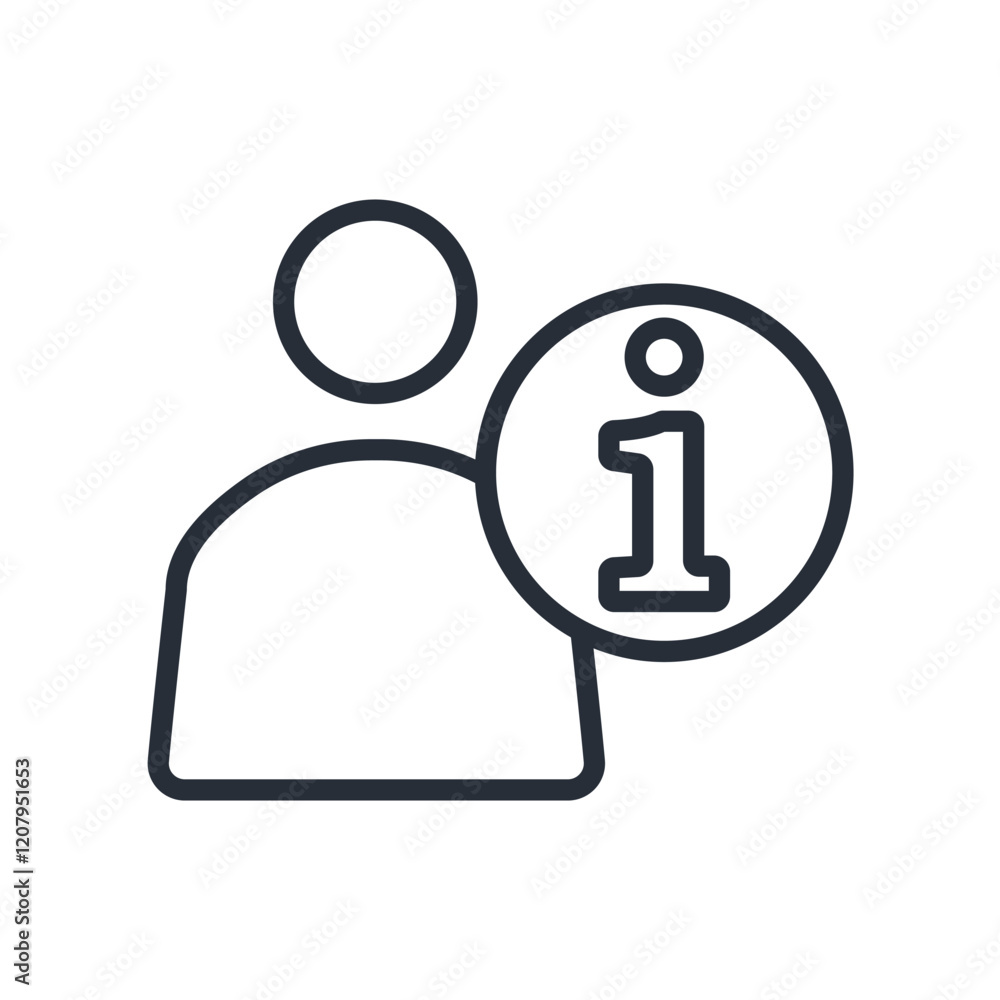 Poster user info icon. vector.editable stroke.linear style sign for use web design,logo.symbol illustration