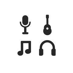 Fototapeta premium Flat Vector Icons for Songs and Music Notes