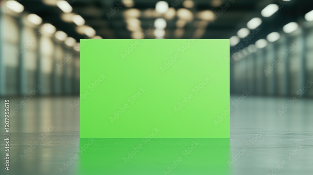 Poster green screen panel in factory setting for advanced technology and industrial innovation in manufactu