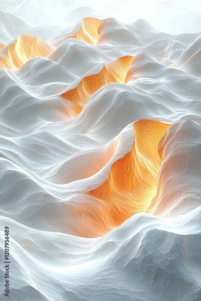 Aufkleber dynamic abstract waves digital creation visual art bright color palette 3d environment modern aesthe
