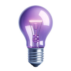 Purple light bulb in a black background.