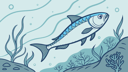 Obraz premium illustration fish in the water vector graphic