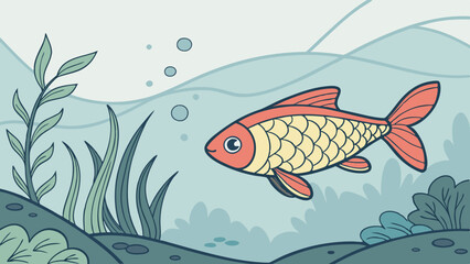 Fototapeta premium illustration fish in the water vector graphic