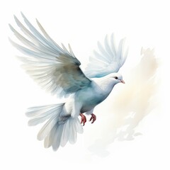 Obraz premium White Dove clipart. Watercolor illustration. Detailed illustration