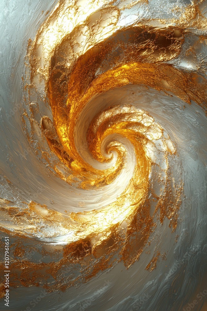 Poster dynamic golden swirl abstract art digital creation artistic environment close-up view visual concept