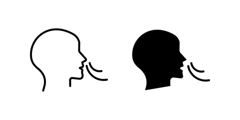 Breathing Icon set.Symbol isolated white background. vector illustration. color editable.