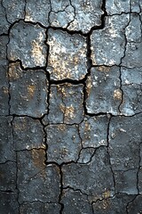 Obraz premium Cracked surface texture industrial setting abstract image dark environment close-up perspective visual concept
