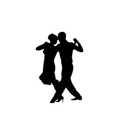 Silhouette of a couple dancing with style and elegance. A dynamic and romantic design, ideal for dance events, posters, or artistic projects.