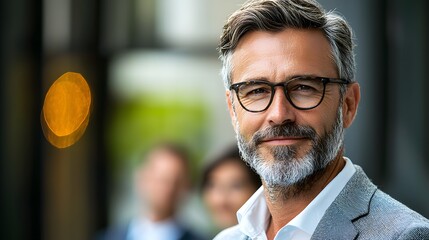 Obraz premium Confident Professional Man in Urban Setting