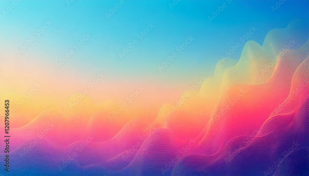 Aufkleber abstract clear blue sky. pastel rainbow. light blue, pink and yellow color vector banner. pastel gra