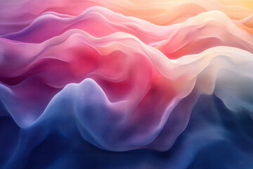 Obraz premium Soft, flowing abstract waves in vibrant colors, creating a smooth and dreamy atmosphere with fluid, gradient textures