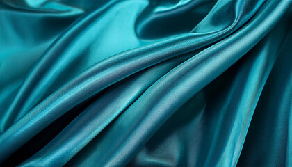 Obraz premium turquoise fabric with ripples and folds colorful luxury surface banner