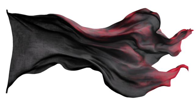 Abstract Dark Red and Black Fabric Drape Elegant Swirling Textile 3D Render Dynamic Flowing Cloth Fashion Design Element Background Image