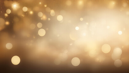 Elegant beige bokeh abstract background. Delicate blurred wallpaper texture. Template with defocused bokeh lights and copy space for business website design. Banner social media advertising.