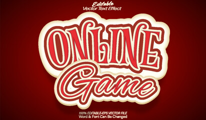 Online Game Text Effect Editable Alphabet Arcade Player Gamer Red